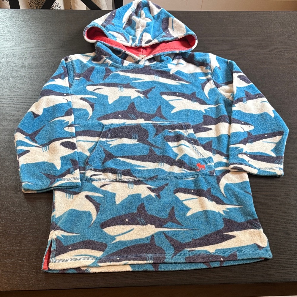 Mini Boden Shark Towel Hoodie - 6/7